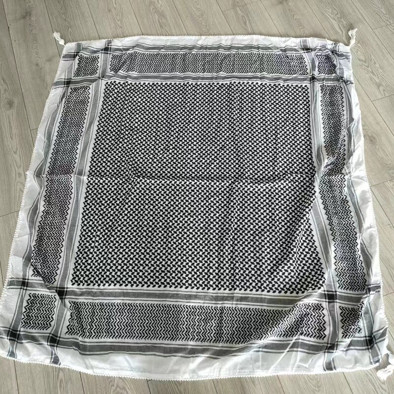 Arab Turban Muslim Scarf Manufacturer - New Hijab Shemagh Keffiyeh Fashion Head Neck Scarf 120x120cm 220g