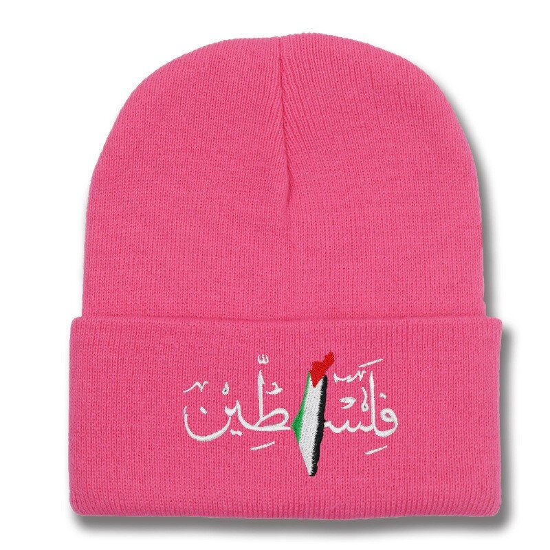 Palestinian Flag Embroidered Hat Manufacturer - Arabic Letters Men Women Autumn Winter Warm 28 Colors