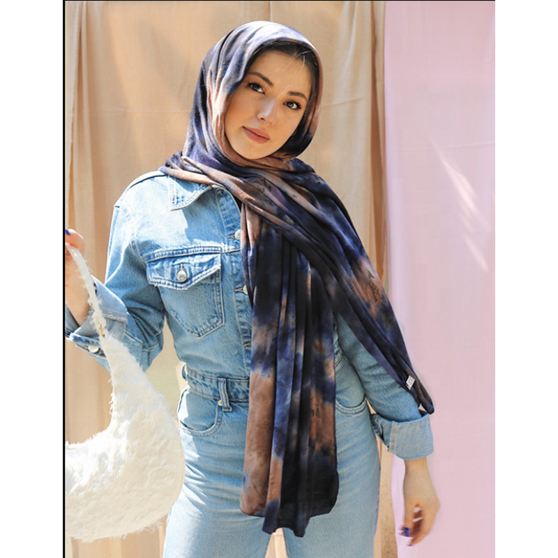 Women's Hijab Manufacturer - Boutique Bohemia Tie-dye Cotton Solid Color Indonesia Headscarf