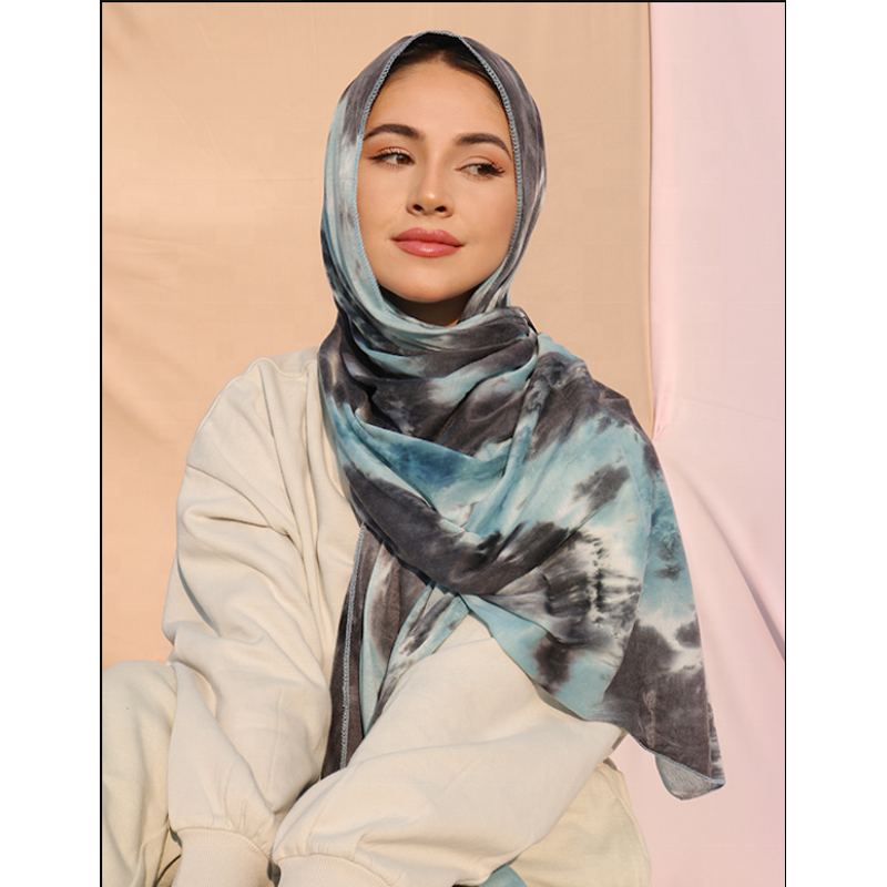 Women's Hijab Manufacturer - Boutique Bohemia Tie-dye Cotton Solid Color Indonesia Headscarf