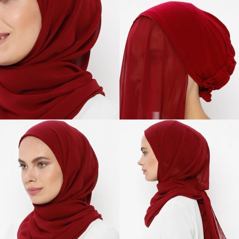 Muslim Women Bonnet Manufacturer - + Chiffon Hijab Head Scarf Underscarf Stretch Cover Headwrap