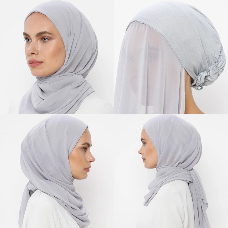 Muslim Women Bonnet Manufacturer - + Chiffon Hijab Head Scarf Underscarf Stretch Cover Headwrap