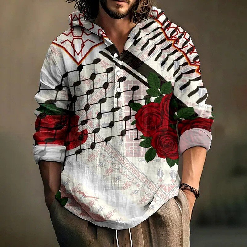 Palestine Hooded Shirt Manufacturer - 2025 Fashion Spring Autumn Hot Selling 3D Long Sleeve Pullover