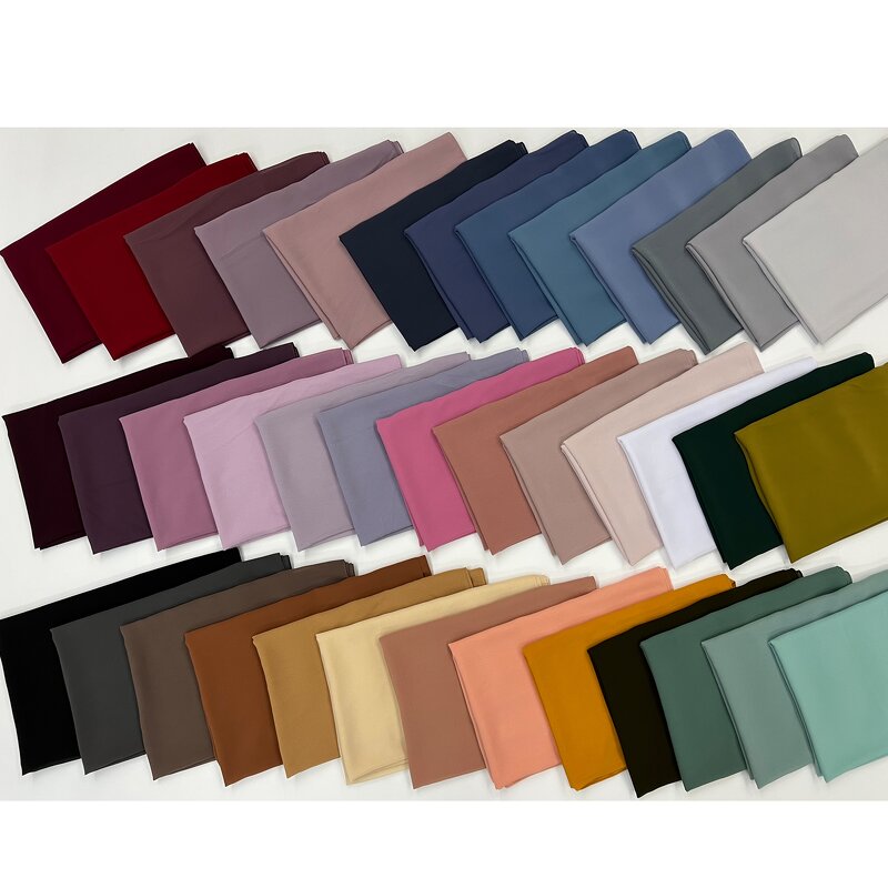 Muslim Chiffon Hijab Scarf Manufacturer - New Arrival Malaysia Plain Color Bubble Heavy Pearl
