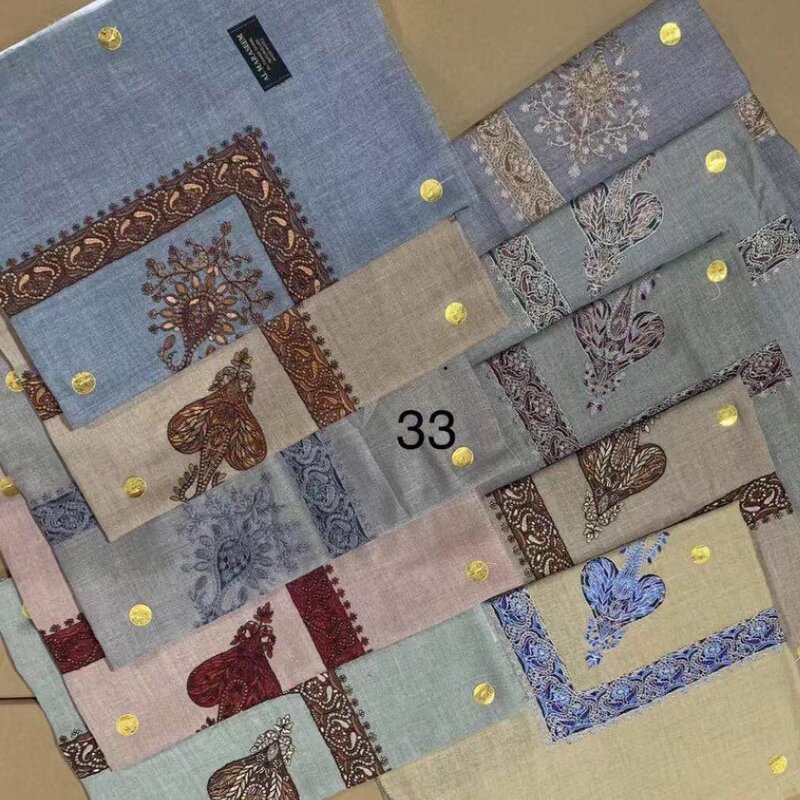 Embroidery Hijab Scarf Manufacturer - New Fashion Muslim Headscarf Islam Arab Keffiyeh 55x55inch