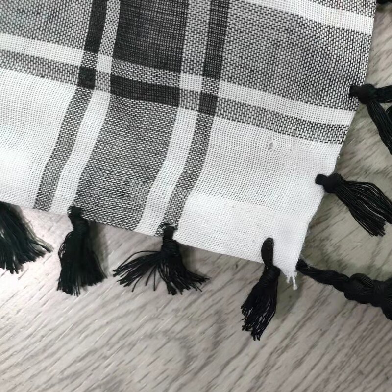 Arab Turban Keffiyeh Manufacturer - Tassel Muslim Hijab Shemagh Desert Scarf Wrap 125x125cm