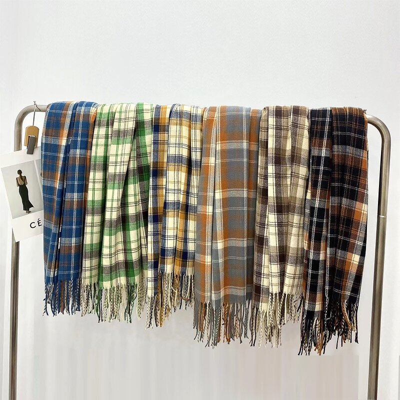 Pashmina Plaid Scarf Manufacturer - Autumn Winter Korean New Women's Versatile Warm Stripe