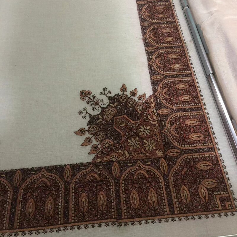 Eid Al Fitr Islamic Hijab Manufacturer - Shemagh Arabic Men Embroidery 10cm Keffiyeh 55x55inch