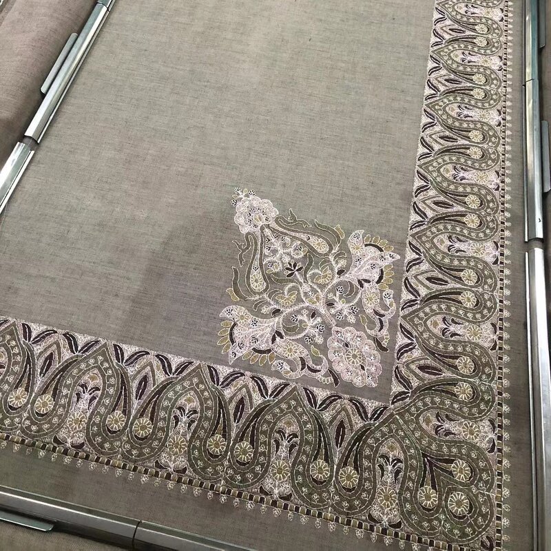 Eid Al Fitr Islamic Hijab Manufacturer - Shemagh Arabic Men Embroidery 10cm Keffiyeh 55x55inch