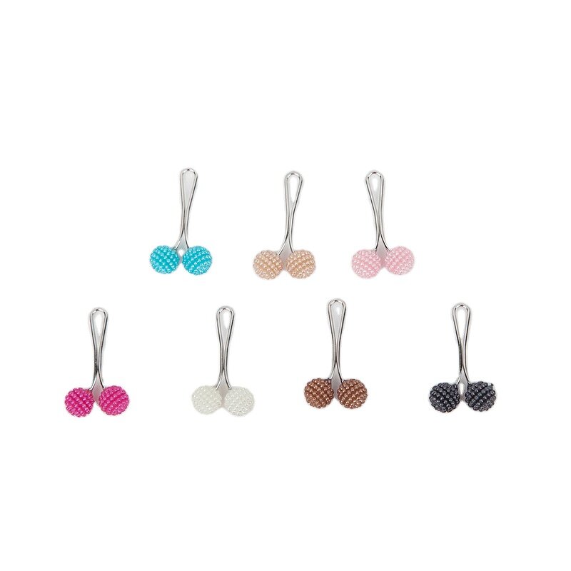 Hijab Pin Manufacturer - Muslim Women Neck Clip U-shaped Clip Red Bayberry Silk Scarf Buckle