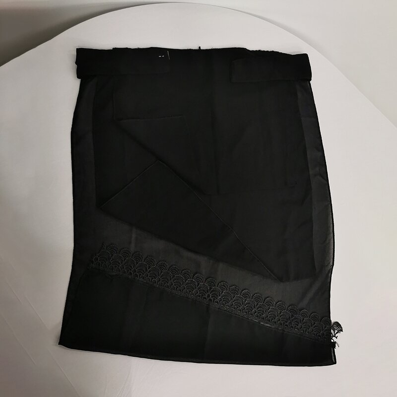 Islamic Shawl Veil Manufacturer - 2021 New Black Elegant Full-cover Lace Breath Chiffon