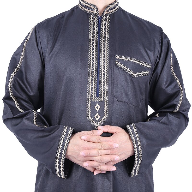 Kaftan for Men Manufacturer - Islam Muslim Moroccan Hand Embroidered Loose Breathable Djellaba