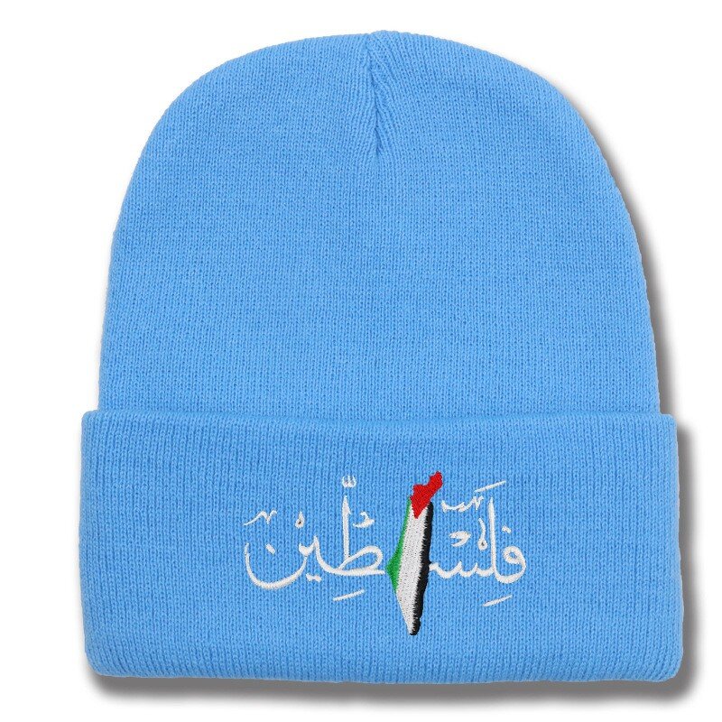 Palestinian Flag Embroidered Hat Manufacturer - Arabic Letters Men Women Autumn Winter Warm 28 Colors
