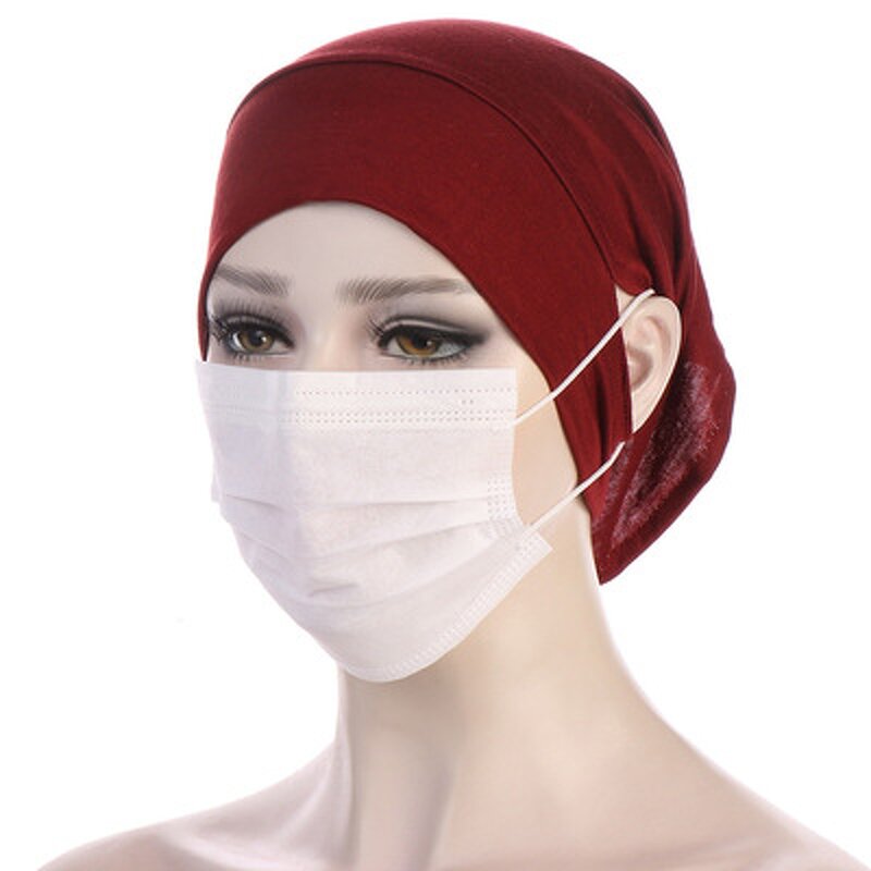 Inner Hijab Manufacturer - 2025 NEW Ear Hole Stretchy Cotton Muslim Turban Hat