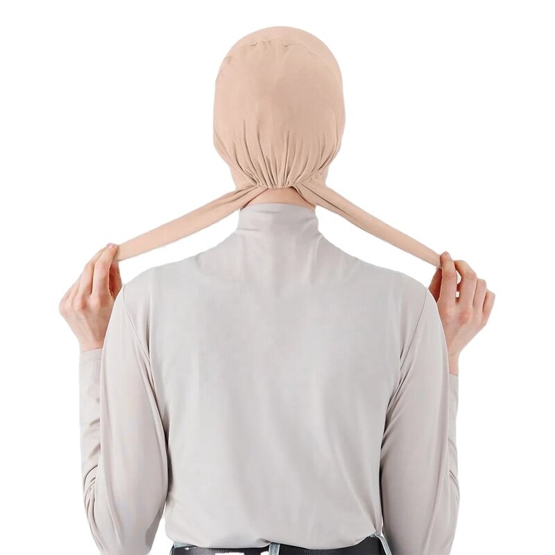 Muslin Women Scarf Manufacturer - Customized Elastic Jersey Hijab with Back Tie Underscarf