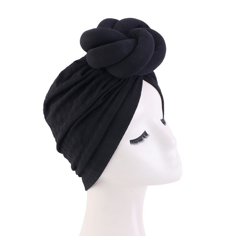 Turban Hat Manufacturer - Fashion Muslim Top Knot Big Flower for African Women