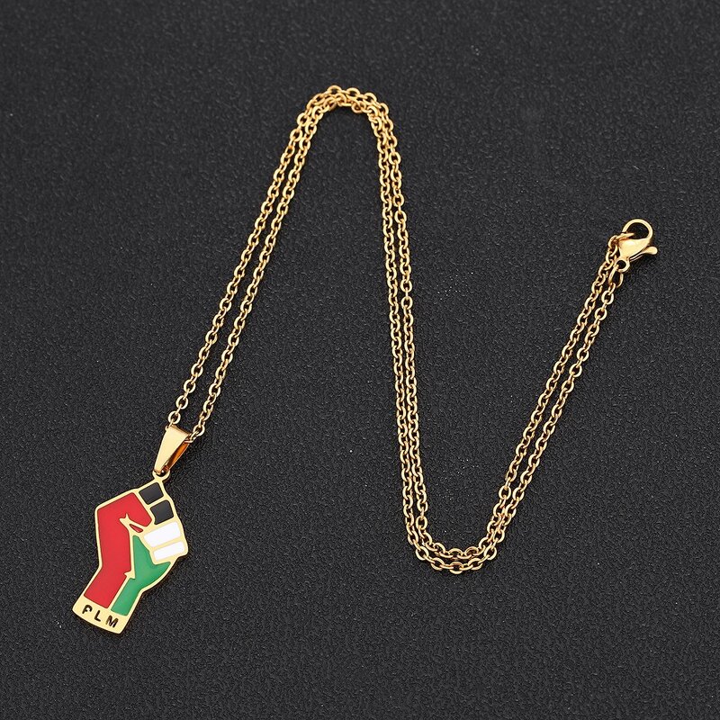 Palestine Necklace Manufacturer - Stainless Steel Letter National Flag Map Pendant