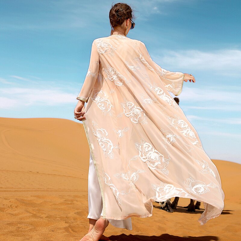 Middle East Abaya Dress Manufacturer - Desert Rose Heavy Industry Embroidery 2 Piece Inner Cloth