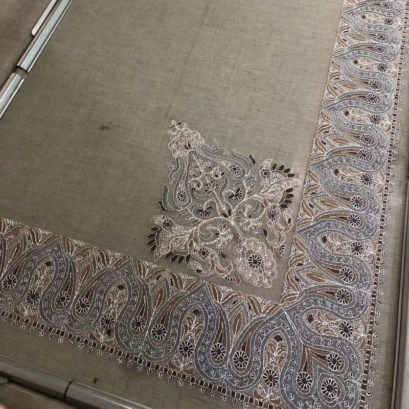 Eid Al Fitr Islamic Hijab Manufacturer - Shemagh Arabic Men Embroidery 10cm Keffiyeh 55x55inch