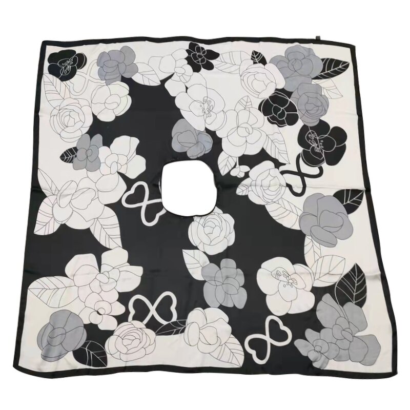 Silk Scarves Pullover Manufacturer - New Luxury Ladies Outdoor Casual Silk Print 110x110cm