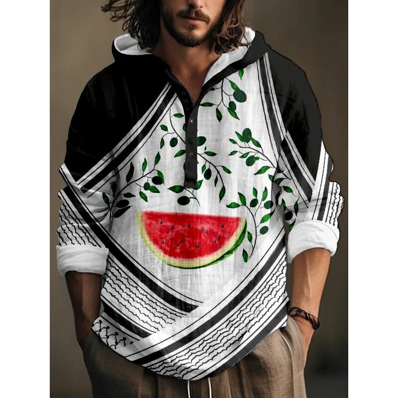 Palestine Hooded Shirt Manufacturer - 2025 Fashion Spring Autumn Hot Selling 3D Long Sleeve Pullover