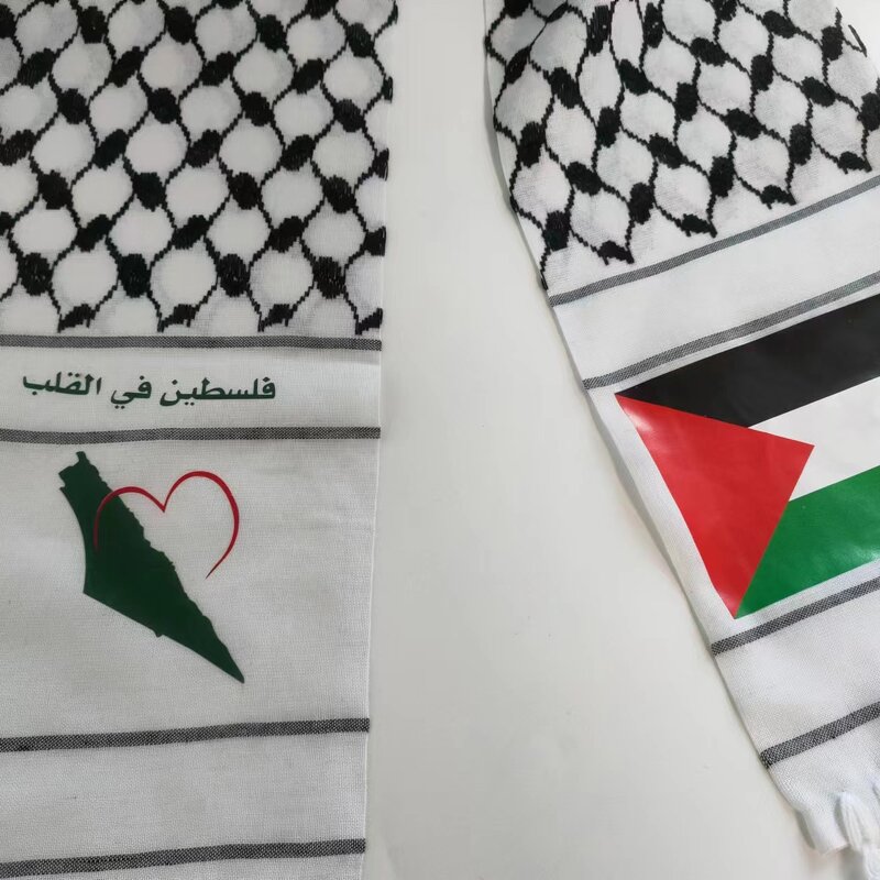 Palestine Scarf Manufacturer - Flag Jacquard Palestinian National Day Scarves Shawl 16x150cm 60g