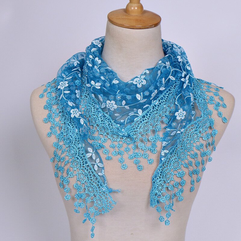 Muslim Hijabs Scarf Manufacturer - Factory High Quality Lace Floral Print 23 Colors