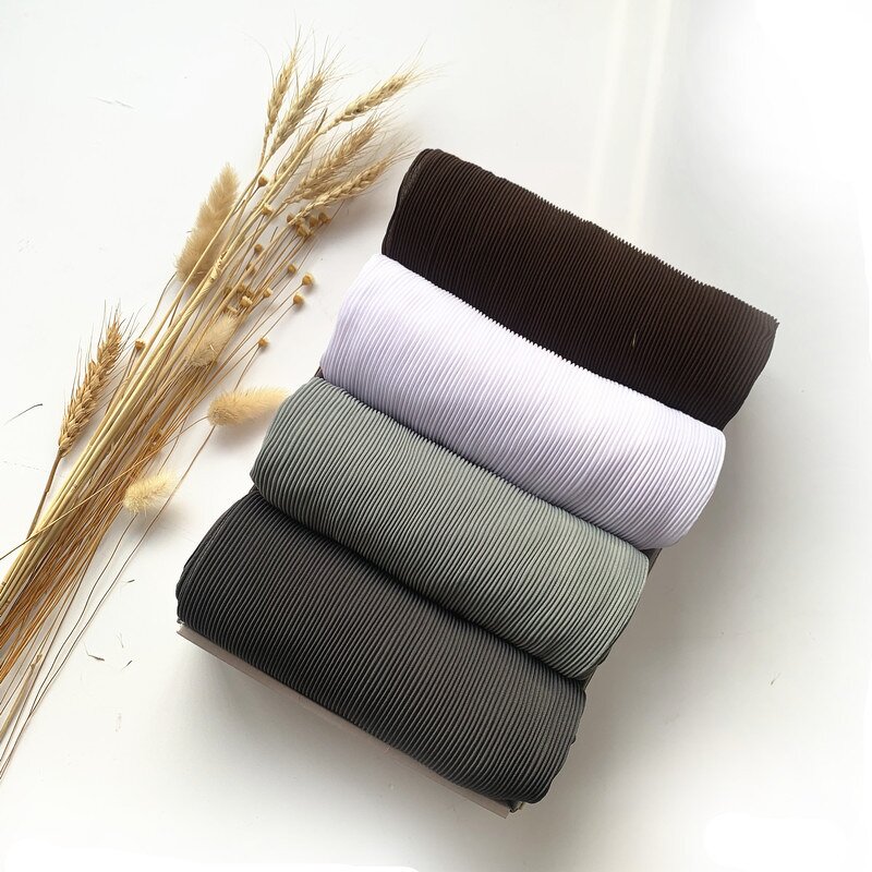 Islamic Headscarf Manufacturer - Fashion Solid Color Pearl Chiffon Muslim Wrinkle Hijab Shawl