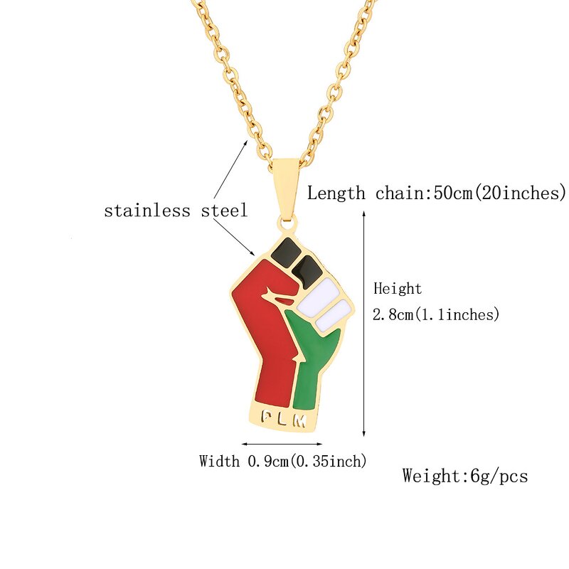 Palestine Necklace Manufacturer - Stainless Steel Letter National Flag Map Pendant