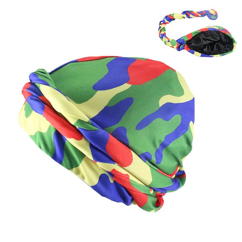Camouflage Halo Turban Manufacturer - for Men Satin Lined Soft Twist Head Wrap Cotton