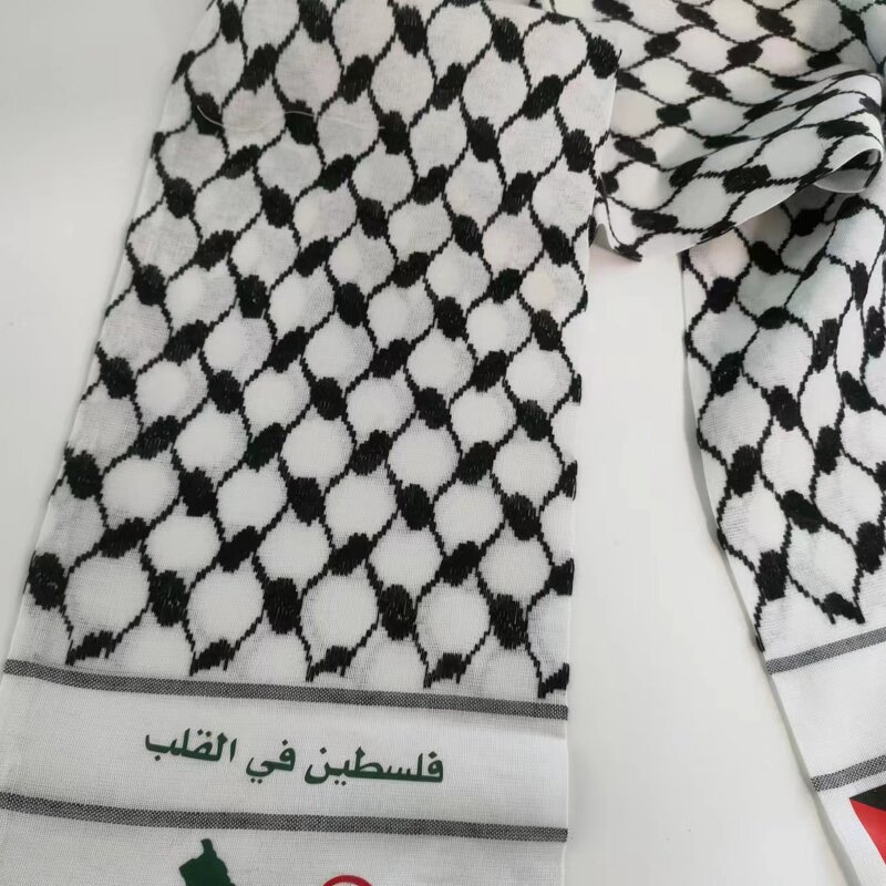 Palestine Scarf Manufacturer - Flag Jacquard Palestinian National Day Scarves Shawl 16x150cm 60g
