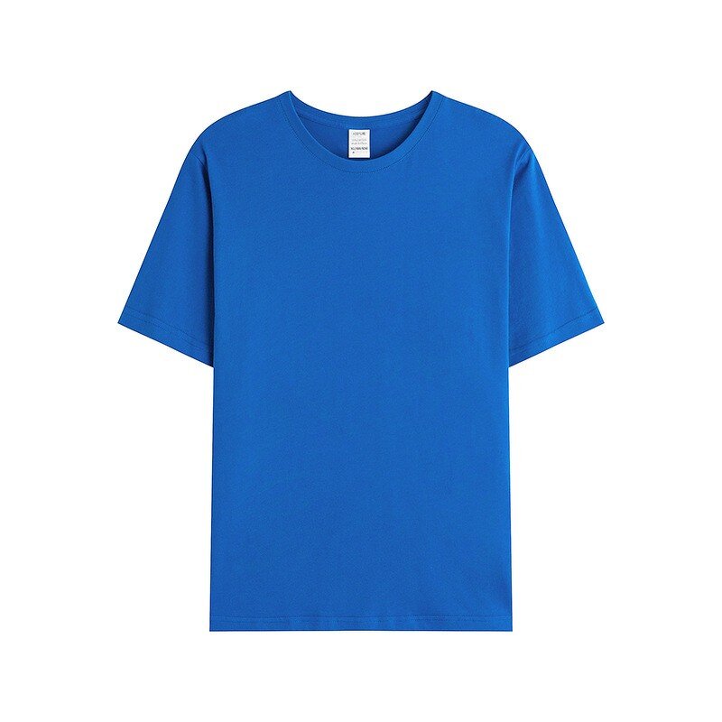 T-Shirt Manufacturer - 180g Combed Cotton Trendy Men's Casual Loose Short Sleeve Solid Color