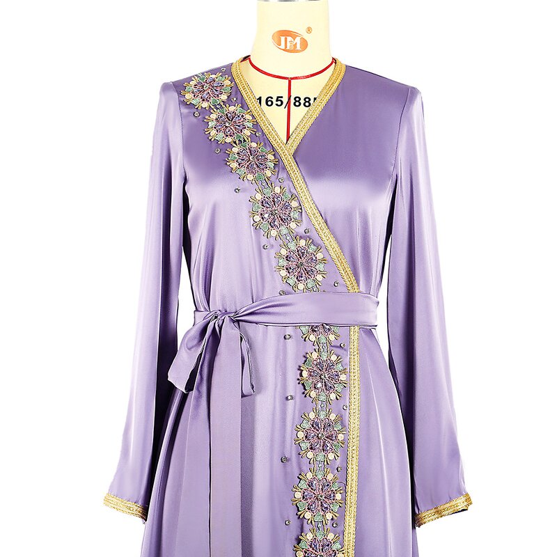 Dress Manufacturer - Fog Purple New Heavy Workmanship Drilling Palace Wind Dubai Travel