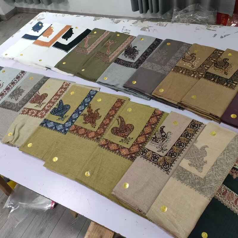 Wool Yemeni Saudi Embroidered Shemagh Manufacturer - Kashmir Islamic Embroidery 50inch Scarf Oman Keffiyeh