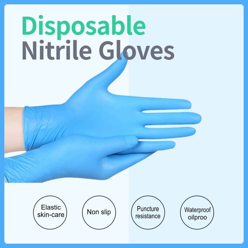 Disposable Nitrile Gloves Manufacturer - Blue Powder Free Suitable for Home Cleaning Kitchen Food Cooking