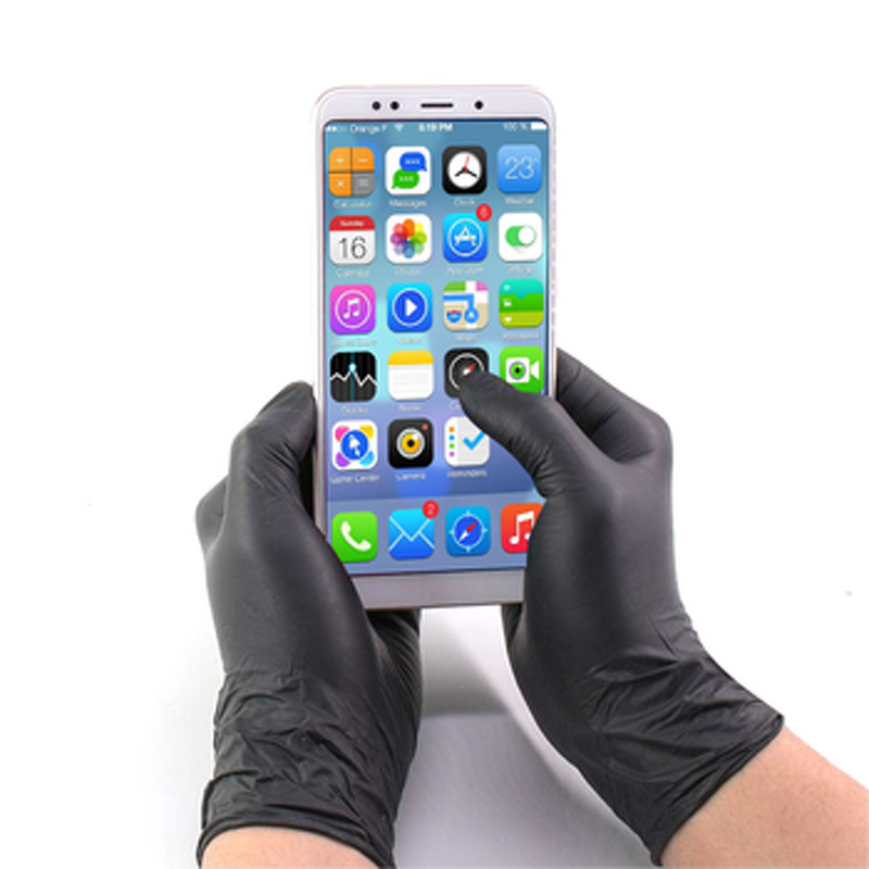 Nitrile Gloves Manufacturer - Anboson 5mil Black Powder-Free for Tattoo Automotive Industrial