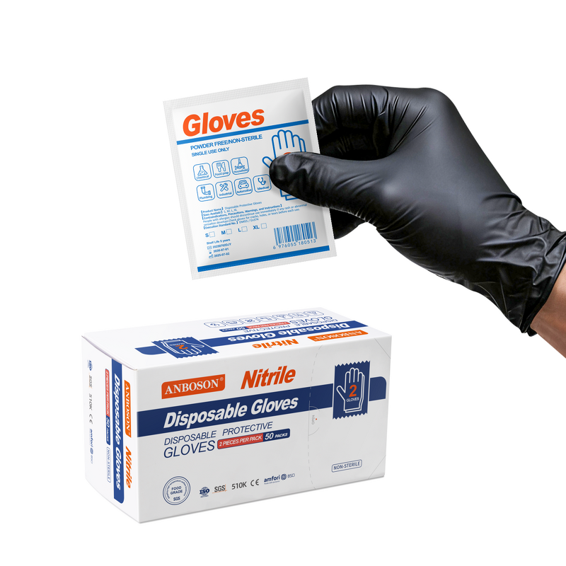Disposable Nitrile Gloves Manufacturer - Individually Wrapped Latex-Free Silicone-Free for Restaurant Use