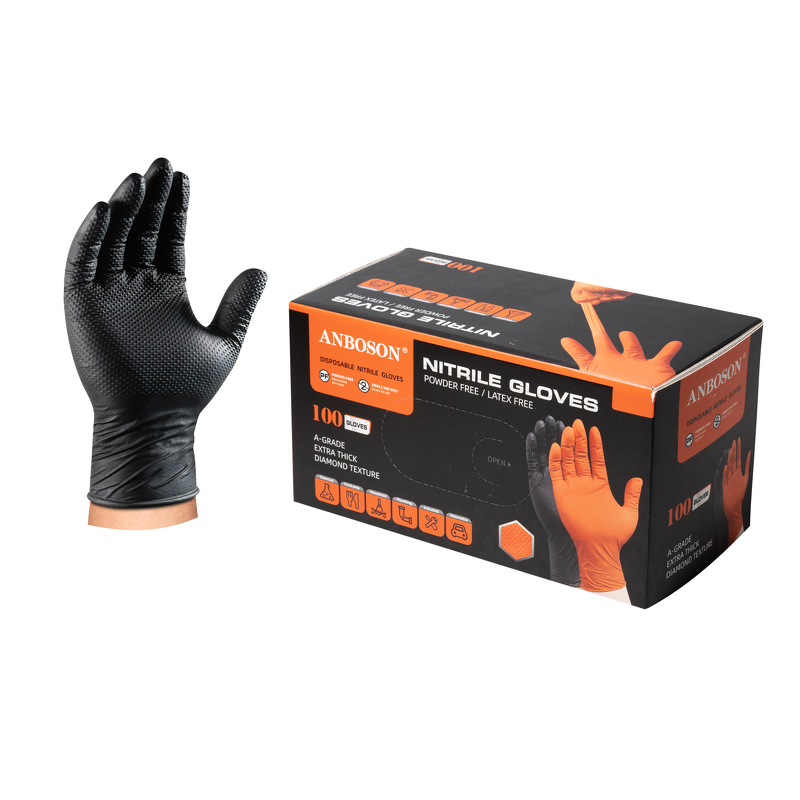 Disposable Nitrile Gloves Manufacturer - Black Diamond Waterproof Oil Resistant for Cleaning Food