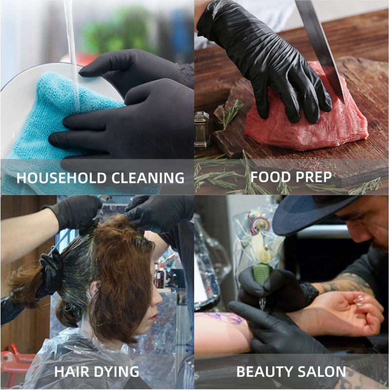 Disposable Nitrile Gloves Manufacturer - Anboson Medical Factory Accept OEM 100 Pack Black Powder Latex Free