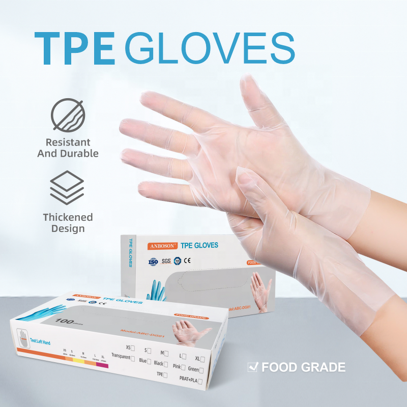 Plastic Glove Manufacturer - Clear Kitchen Blue Single Packed Powder Free for Hair Dye Barber Elastic Tpe