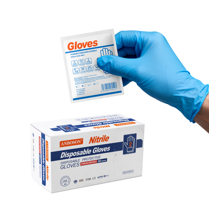 Disposable Nitrile Gloves Manufacturer - Individually Wrapped Latex-Free Silicone-Free for Restaurant Use