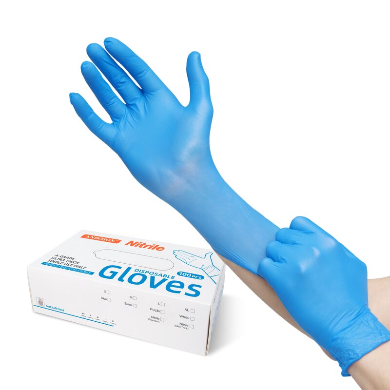 Disposable Nitrile Gloves Manufacturer - Textured Fingertips Purple 5 Mil Extra Strength for Surgical Tattoo