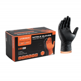 Nitrile Gloves Manufacturer - Heavy Duty 10mil Black Powder-Free for Industrial Automotive Construction Food