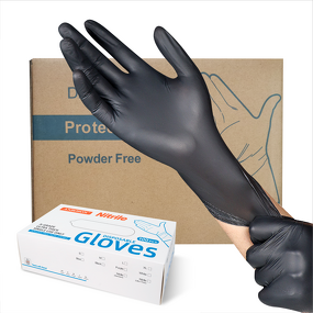 Nitrile Exam Gloves Manufacturer - Black 6Mil Medical Powderfree Guantes De Nitrilo