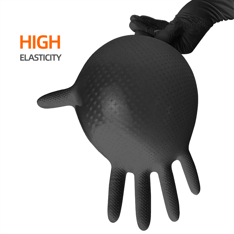 Disposable Nitrile Gloves Manufacturer - 8Mil High Elastic Raised Diamond Texture Latex Powder Free Food Safe