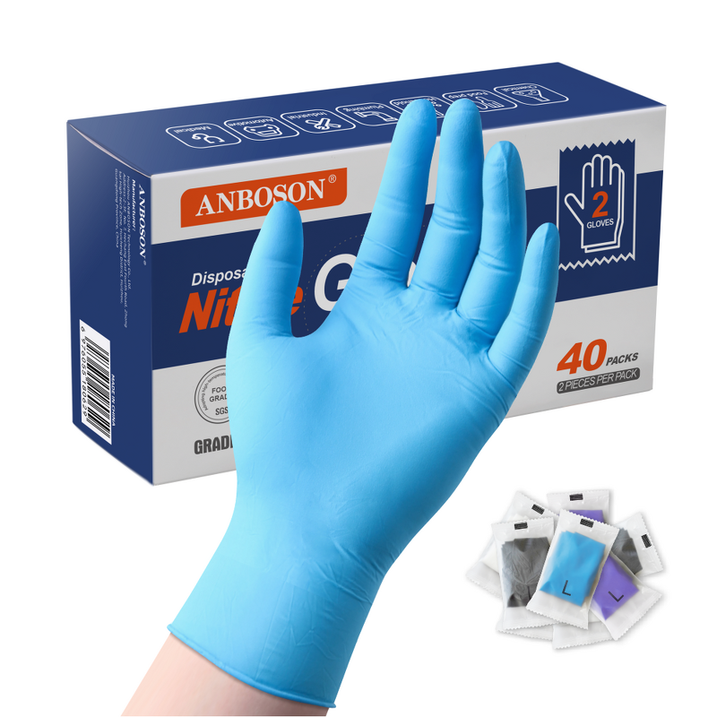 Disposable Nitrile Gloves Manufacturer - Raised Diamond Texture Latex Powder Free Food Safe Industrial