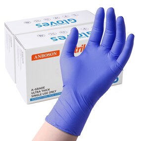 Nitrile Gloves Manufacturer - 3 Mil Cobalt Blue Thickness Anti-Slip Safety 100 Pcs Per Box