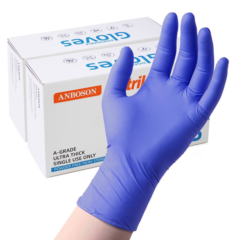 Nitrile Gloves Manufacturer - 3 Mil Cobalt Blue Thickness Anti-Slip Safety 100 Pcs Per Box