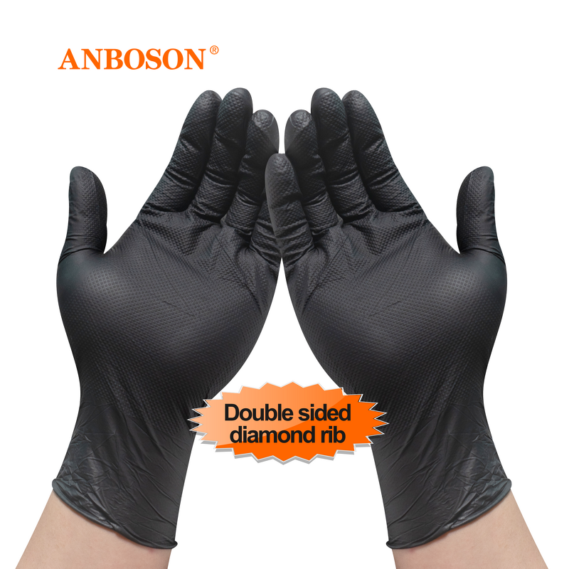 Nitrile Examination Gloves Manufacturer - Anboson 10 Mil Medical Powder Free Disposable S Black