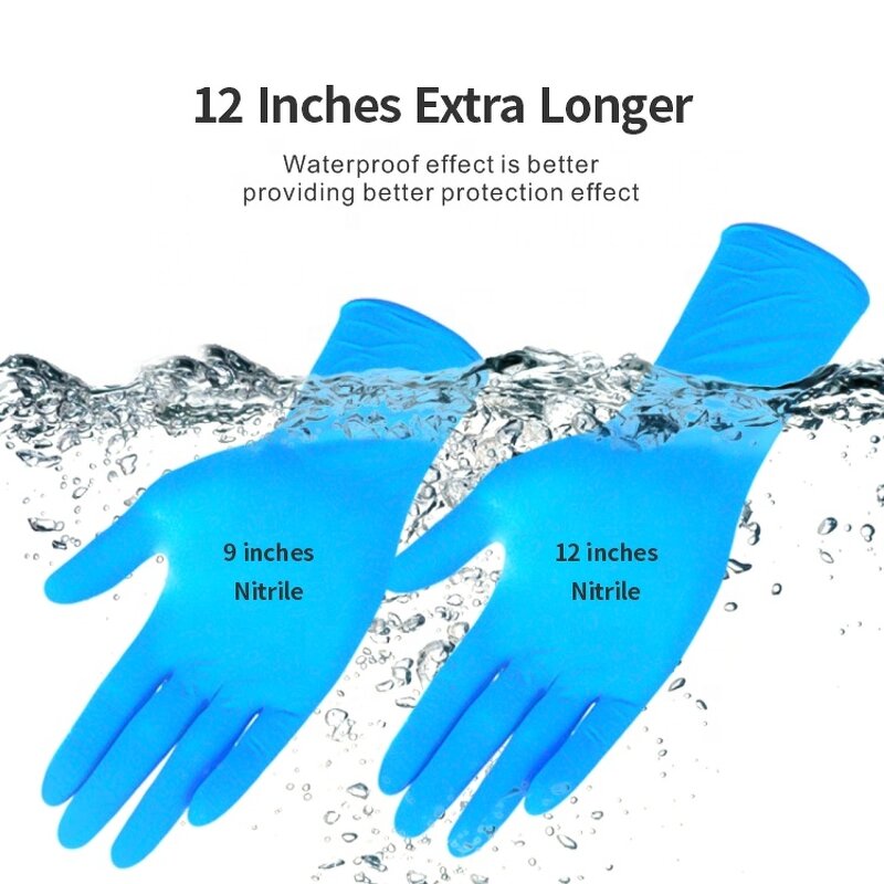 Disposable Nitrile Gloves Manufacturer - Blue Powder-Free Latex Bulk Box Waterproof for Household Cleaning Industrial